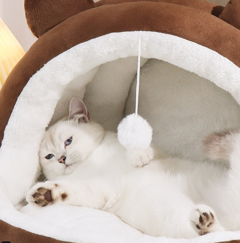 Four-Seasons Cat Nest – Warm Closed Bed for Cozy, All-Year Comfort