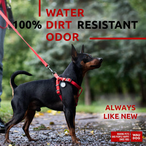 Red Waterproof Dog Harness Adjustable for Small Dogs S Size 1622 Inch