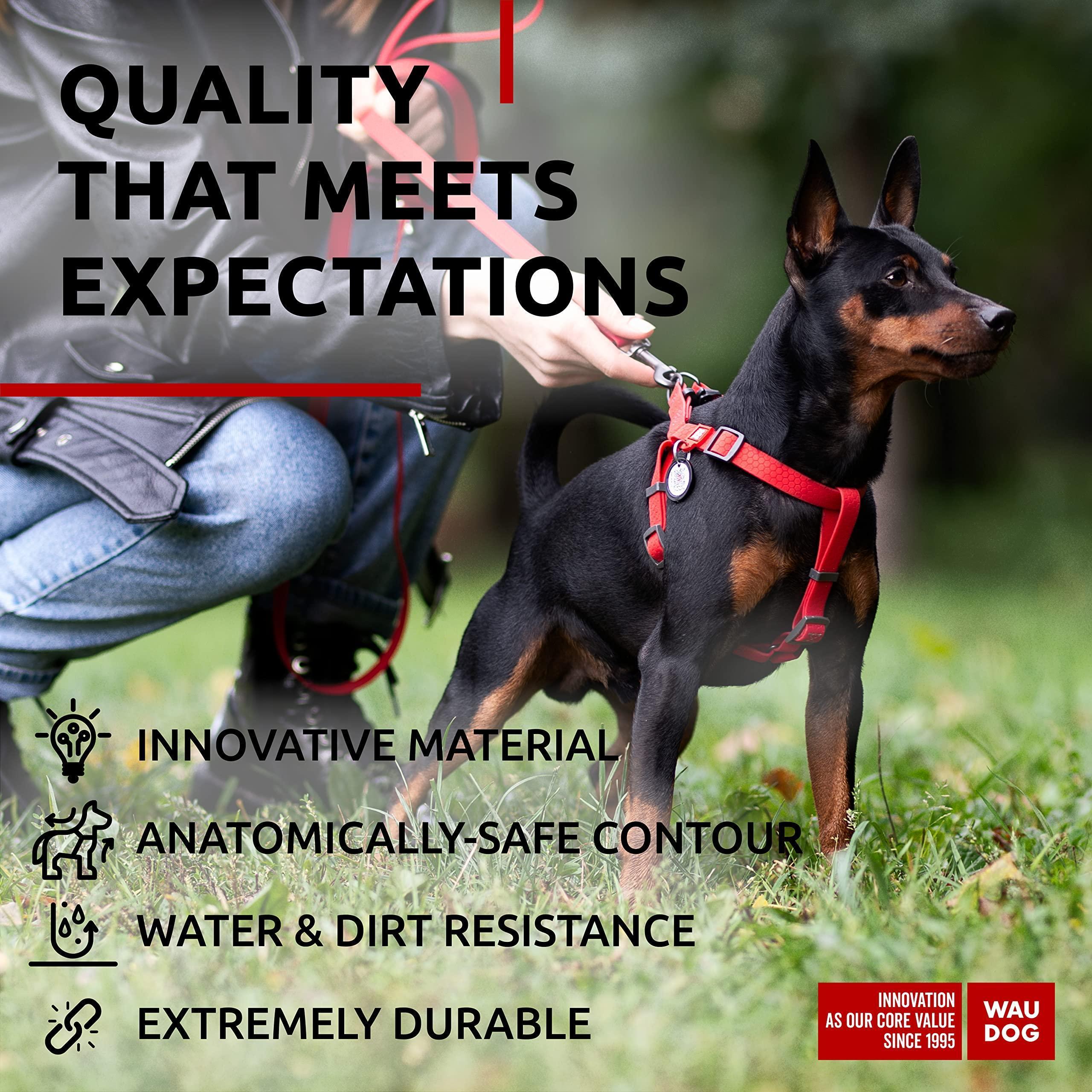 Red Waterproof Dog Harness Adjustable for Small Dogs S Size 1622 Inch