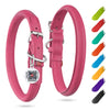 Ultra Soft Rolled Leather Dog Collar for Small Dogs 8 10 Inch Neck Padded Dog