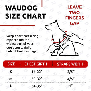Red Waterproof Dog Harness Adjustable for Small Dogs S Size 1622 Inch