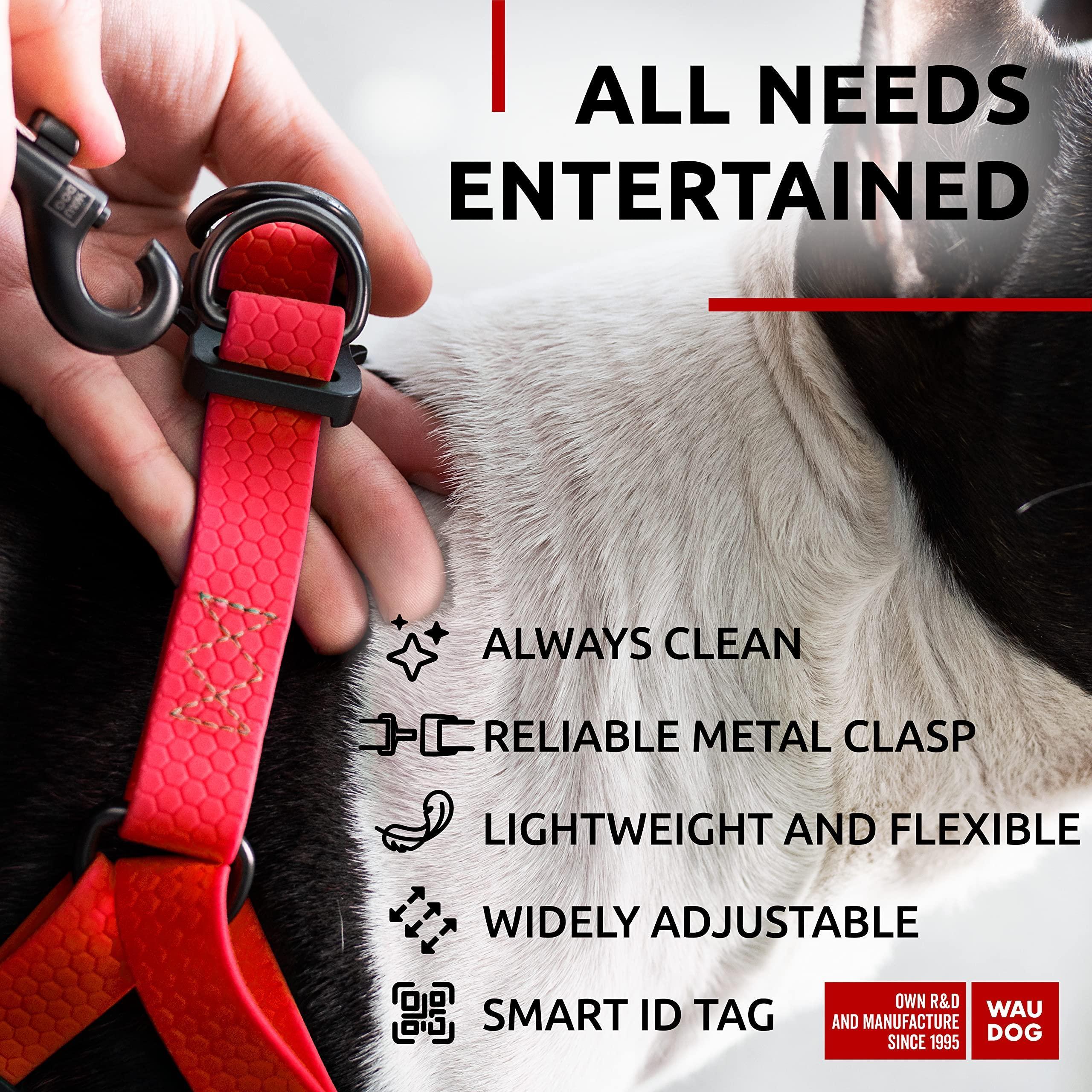 Red Waterproof Dog Harness Adjustable for Small Dogs S Size 1622 Inch
