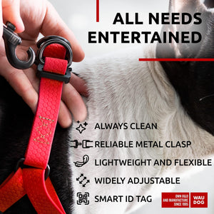 Red Waterproof Dog Harness Adjustable for Small Dogs S Size 1622 Inch