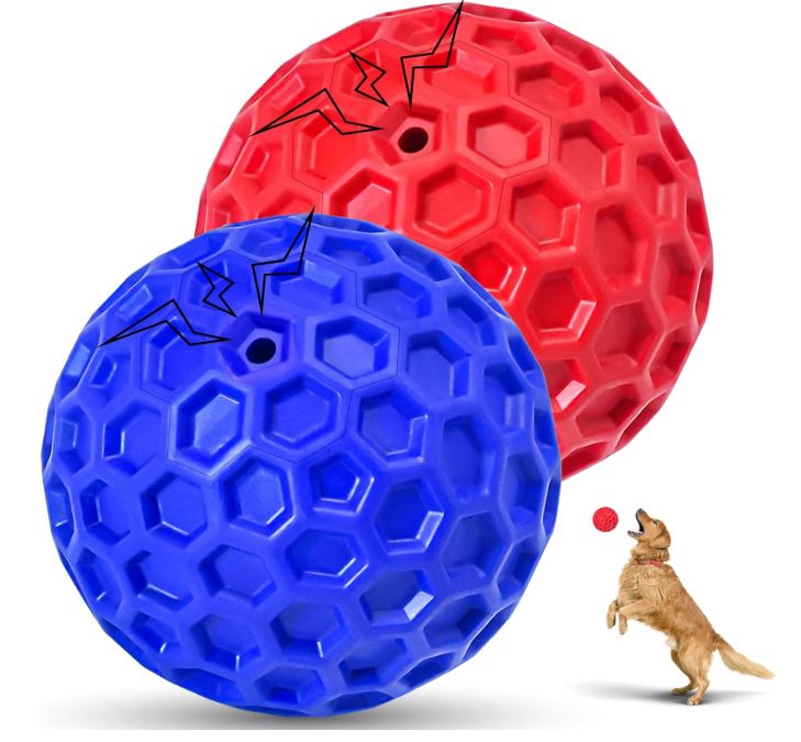 2 Pack Indestructible Squeaky Dog