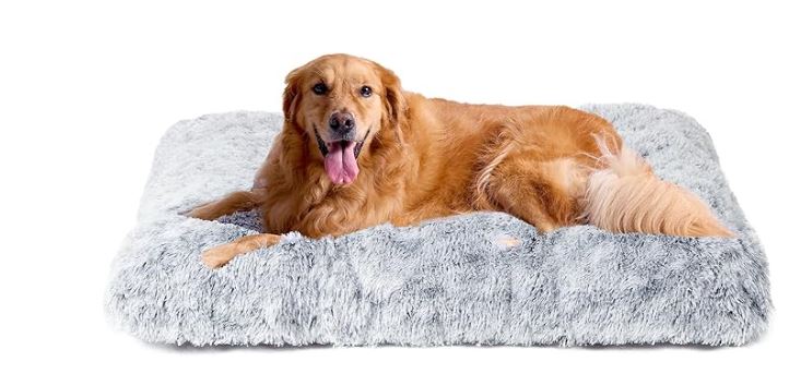 Dog Crate Bed for Extra Large Dogs, Plush Faux Fur Pad,