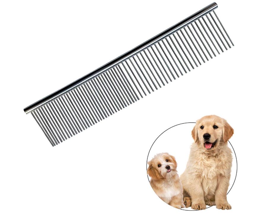 Stainless Steel Pet Grooming Comb with Rounded Ends